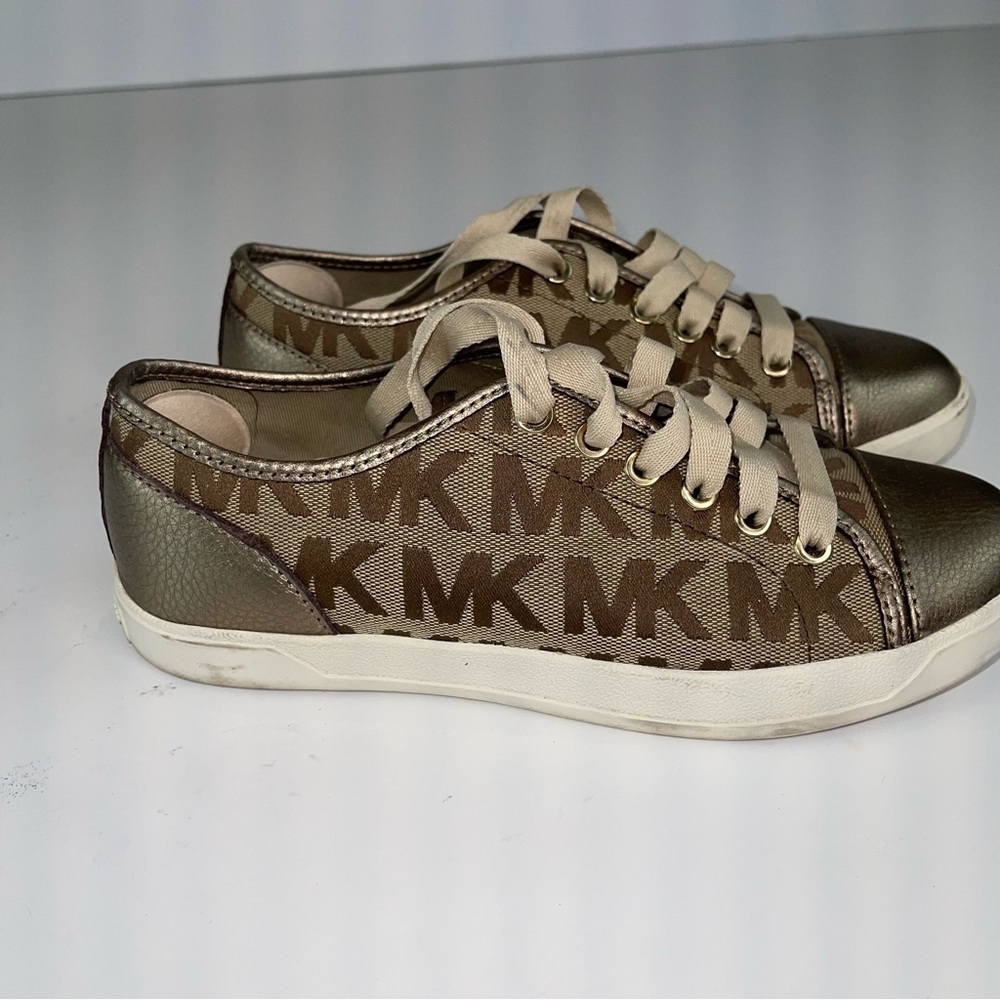 Michael Kors City Sneaker Signature Jacquard Bronze 7 - Picture 5 of 17
